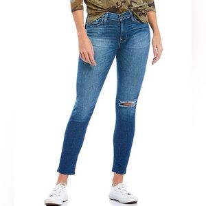 Hudson Nico Super Skinny Jeans Raw Hem Cropped Stretch Denim Womens Size 28
